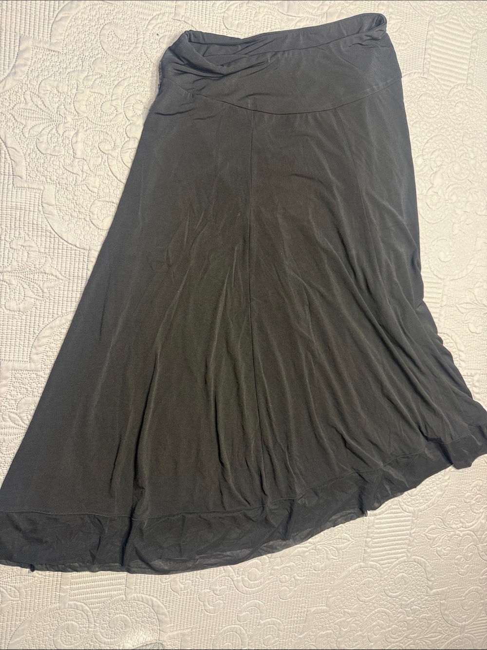 JM Collection Black A-Line Maxi Skirt